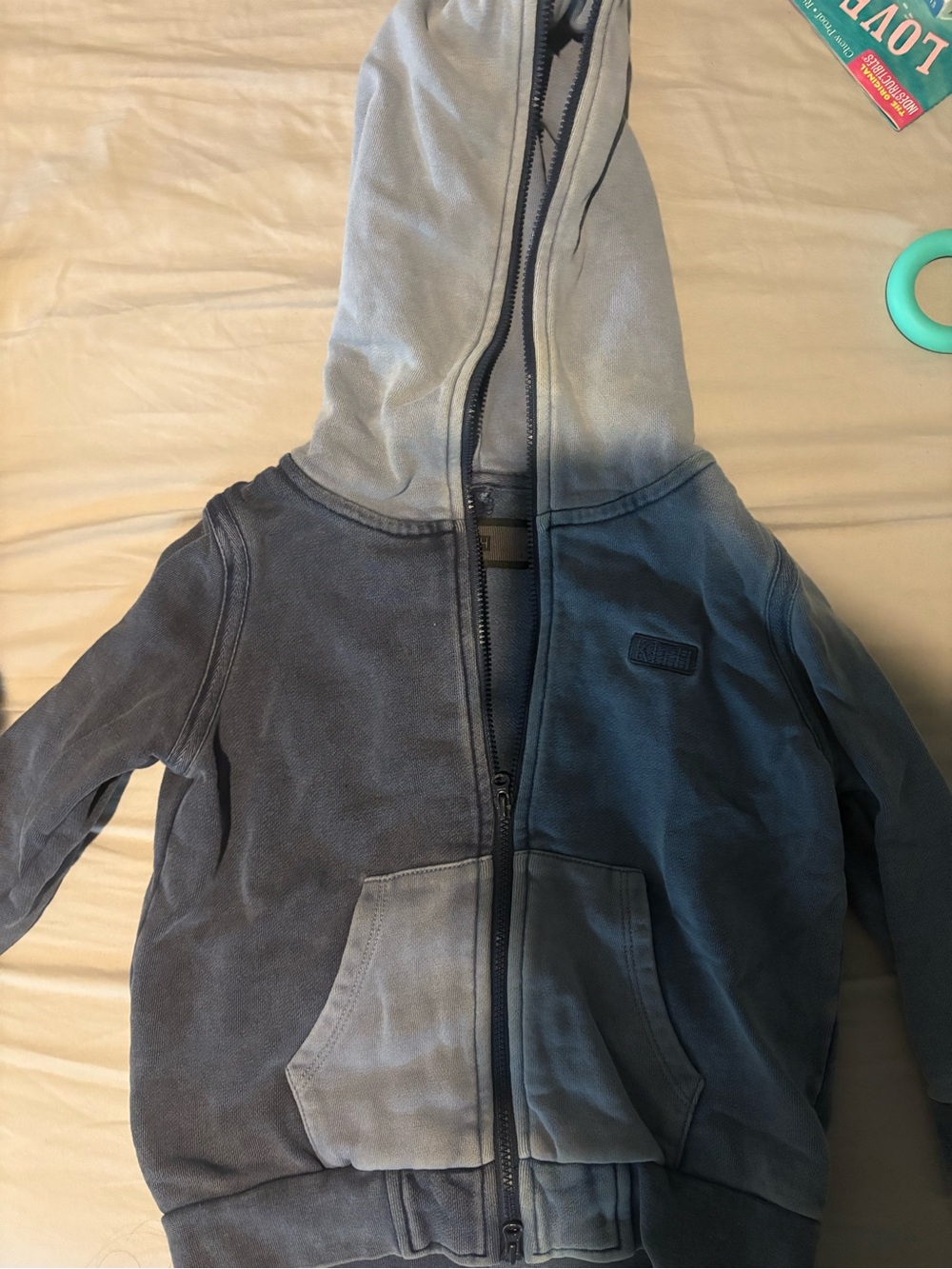 Kith Two-Tone Navy and Light Blue Kids Hooded Zip Sweatshirt